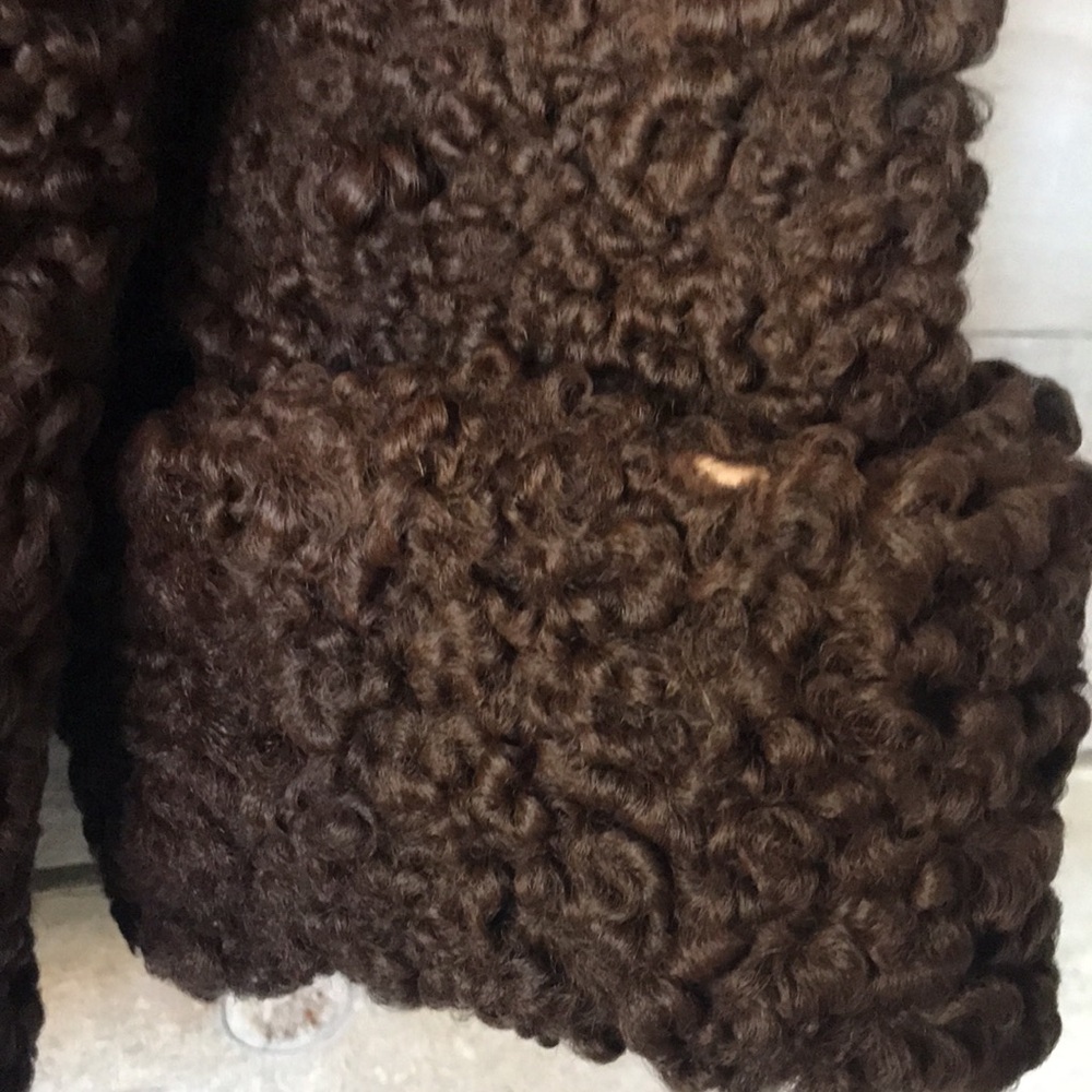 Mid-Century brown Persian lamb mink collar short coat - Picture 14 of 14